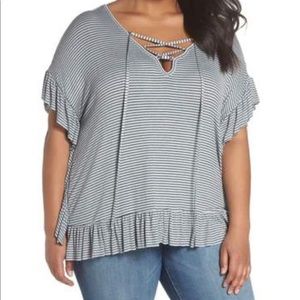 Sejour 2X Poncho Ruffle top